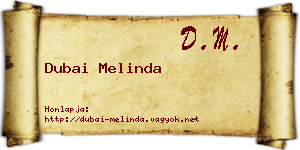 Dubai Melinda névjegykártya